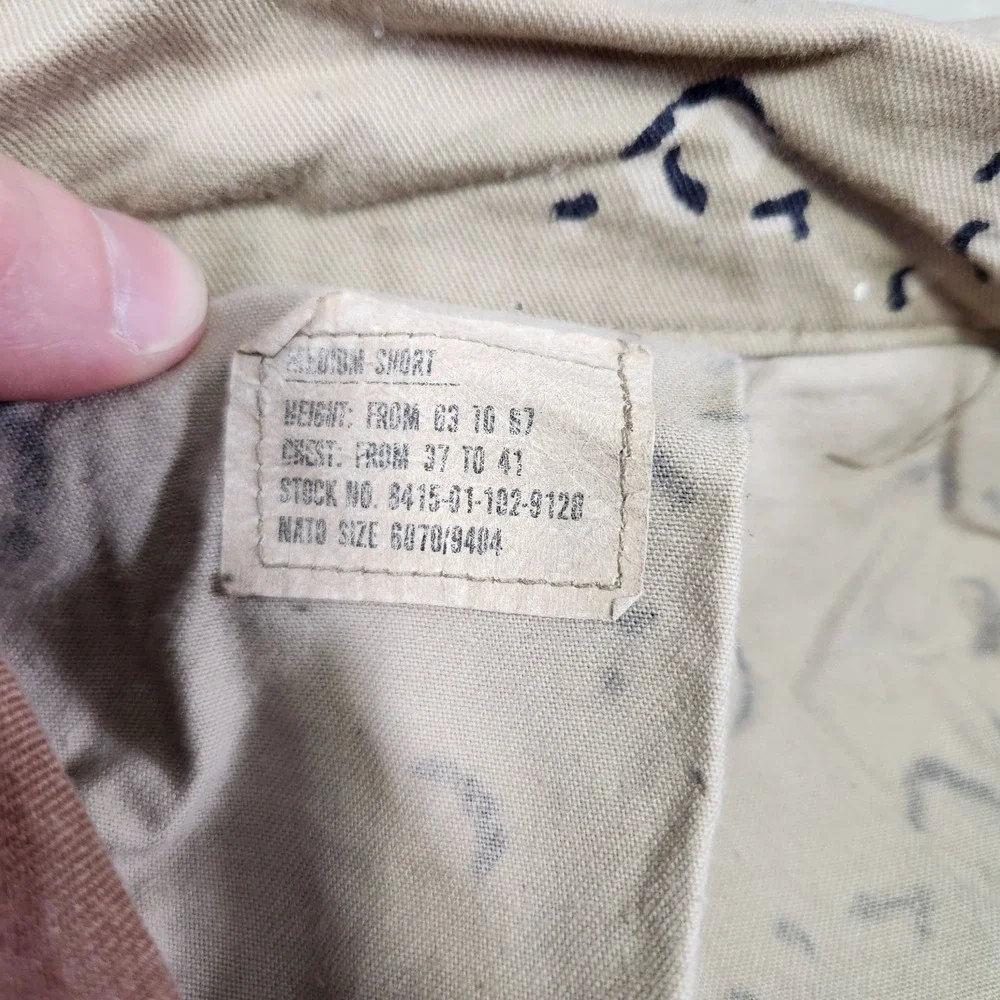 Vintage US Military Desert Camo Jacket Men Medium Short Coat Choclate Chip Marin